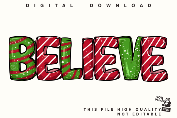 Believe Christmas Clipart PNG — Illustrations
