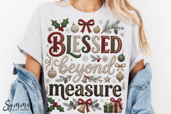 Blessed Beyond Measure Faux Knit PNG for Crafts