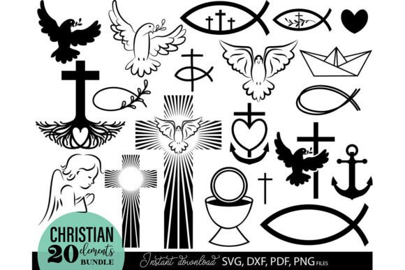 Christliche Symbole Bundle SVG PNG for Crafts
