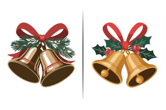Christmas Bell Vector Art Icons Design Illustrations