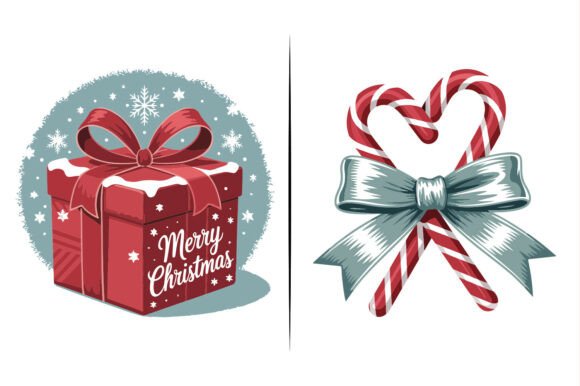Christmas Gift Ribbon Vector Icon Art