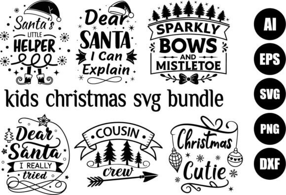 Christmas Quote SVG for Kids Illustrations