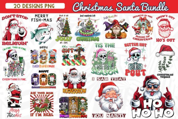 Christmas Santa Sublimation Bundle for Crafts