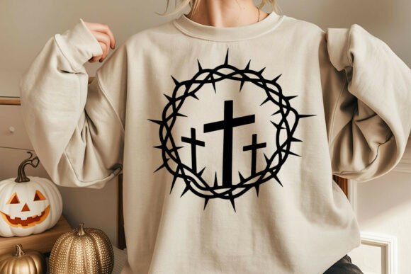 Cross Crown of Thorns SVG Clipart for Crafts