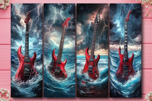 Electric Guitar Printable Bookmark V.1 for Crafts