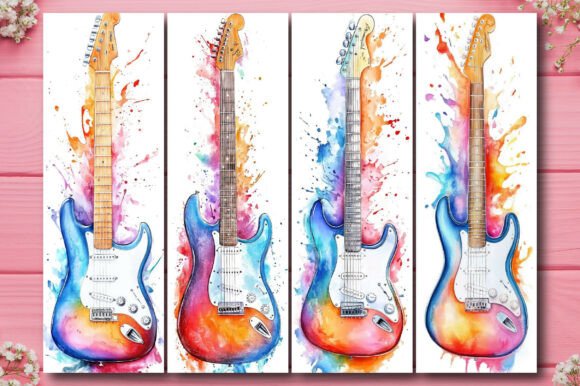 Electric Guitar Printable Bookmark V.6 for Crafts