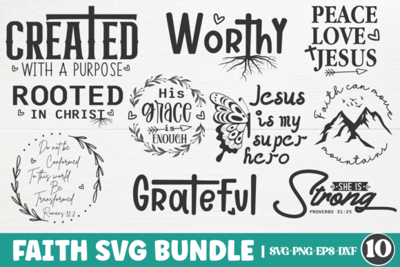 Faith SVG Bundle: Bible Verse Crafts Design Asset