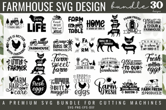 Farmhouse Home Sign SVG Bundle for Crafts