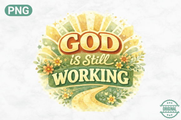 God is Still Working PNG for Crafts & Content Publishing