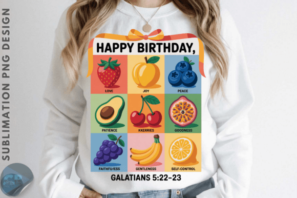 Happy Birthday Love Joy Peace PNG Design