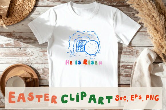 He is Risen Clipart: Easter Illustrations for Brand & Print