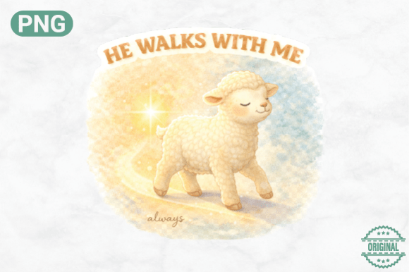 He Walks with Me PNG: A Crafts-Infused Graphic Design Asset for Real Publishing