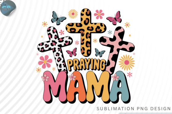 Praying Mama PNG Design: Hand-Drawn Illustrations for Heartfelt Branding