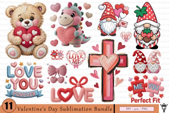 Valentine’s Day Sublimation Bundle PNG for Crafts